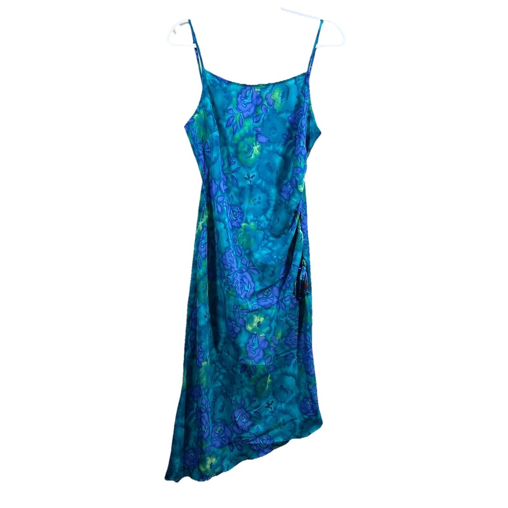My Michelle Women's Y2K Spaghetti Strap‎ Floral Dress Sz 13/24 Tropical Vtg Midi